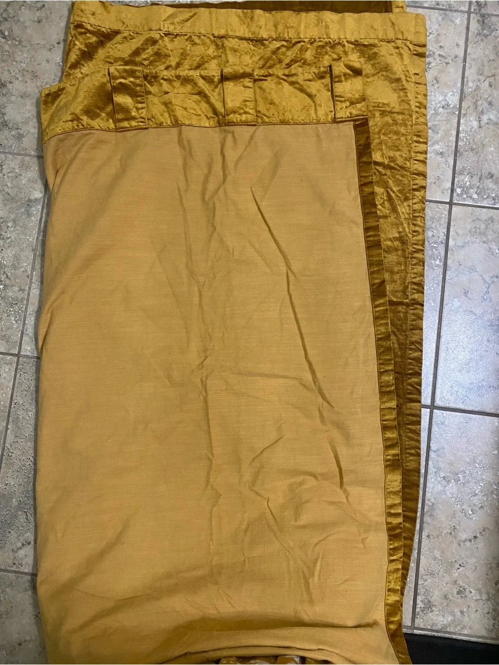 West Elm Blackout Golden Oak Velvet Luxurious Plush Rich Curtain Panels 48x84